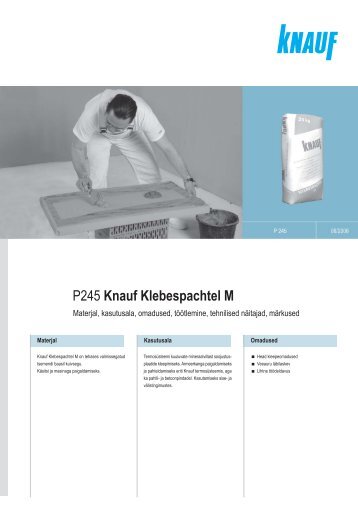 Klebespachtel M 62 KB - Knauf Eesti