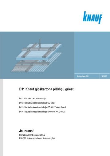 D11 Knauf Ä£ipÅ¡kartona plÄkÅ¡Åu griesti Jaunums!