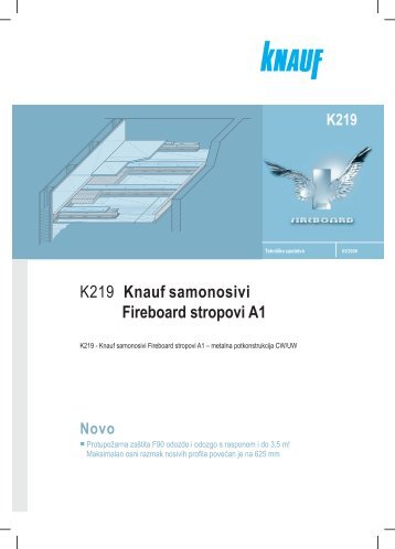 K219 Fireboard samonosivi stropovi F90 - Knauf