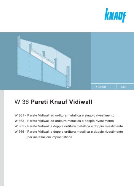 Scheda Tecnica Vidiwall W36 - Knauf