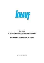 Manuale di Organizzazione, Gestione e Controllo ex ... - Knauf