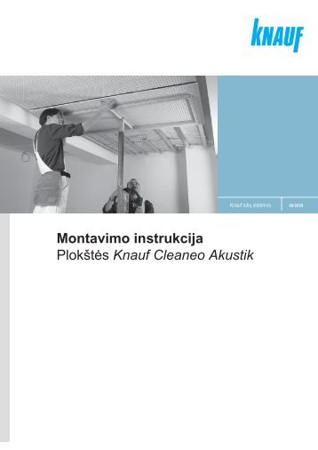 Montavimo instrukcija Plokštės Knauf Cleaneo Akustik