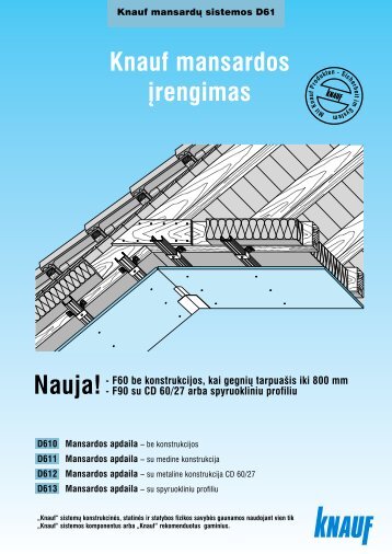 Mansardos įrengimas D61 Sistema - Knauf