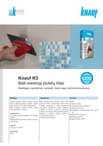 Knauf K5 plytelių klijų tech. instrukcijos (PDF / 566 KB)