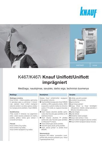 K467/K467i Knauf Uniflott/Uniflott imprägniert