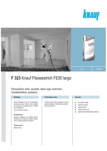 FE 50 Largo - tech. duomenys ir instrukcija (PDF / 64 KB) - Knauf