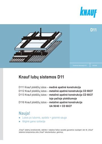 D11 Knauf lubų sistemos D11 Nauja!