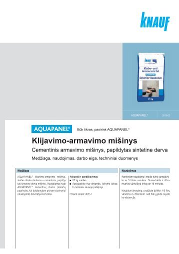 AQUAPANEL Exterior Basecoat klijavimo - armavimo ... - Knauf