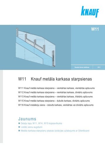 Jaunums W11 W11 Knauf metÇla karkasa starpsienas