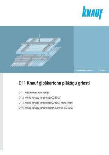 D11 Knauf ģipškartona plākšņu griesti