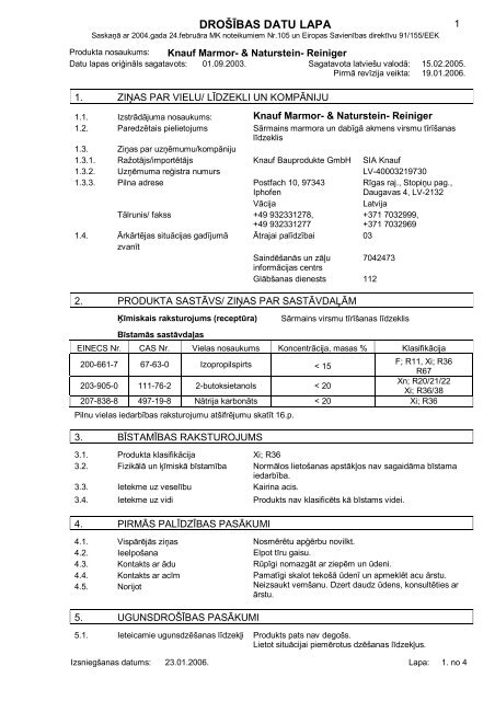 Marmor- & Naturstein- Reiniger 114 KB - Knauf