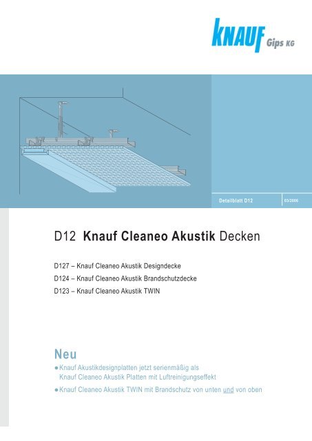 D12 Knauf Cleaneo Akustik Decken Neu