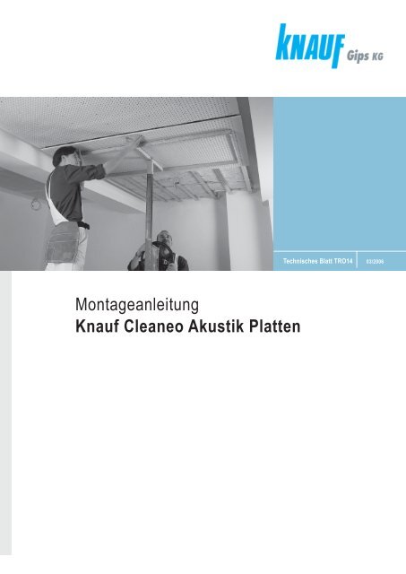 Montageanleitung Knauf Cleaneo Akustik Platten