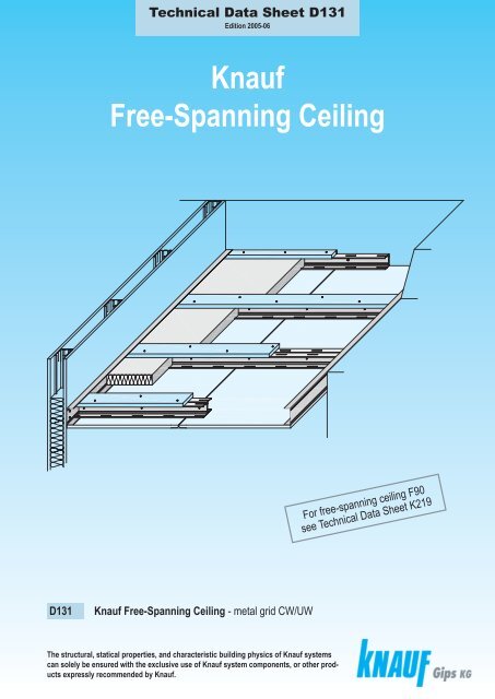 Knauf Free Spanning Ceiling D131