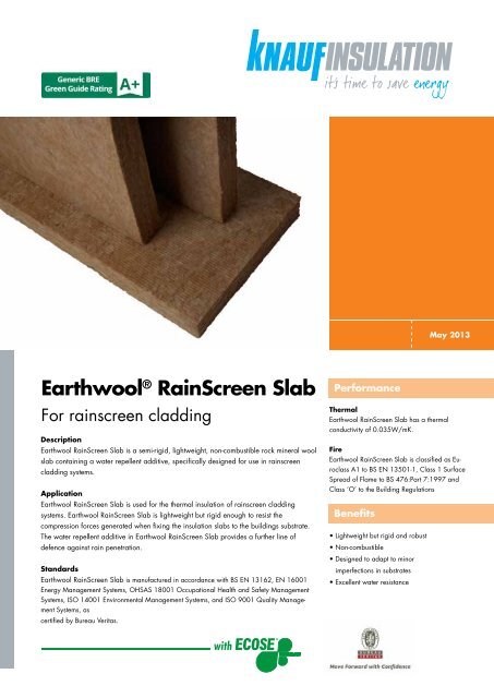 EarthwoolÂ® RainScreen Slab - Knauf Insulation