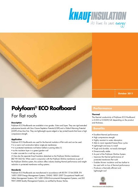 PolyfoamÂ® ECO Roofboard - Knauf Insulation