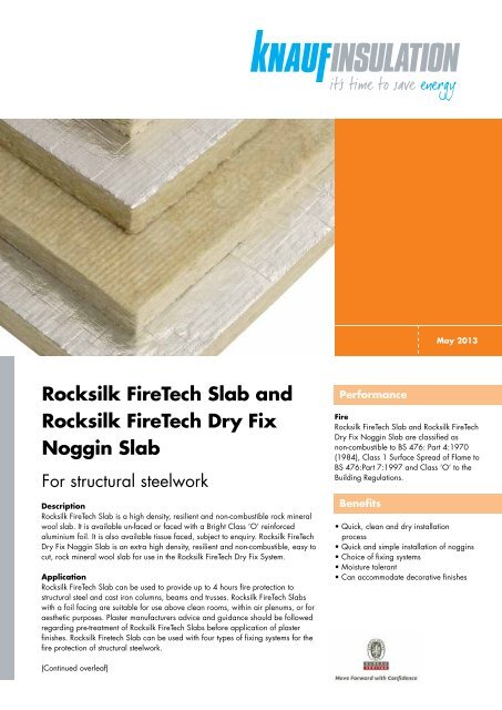 Rocksilk FireTech and Noggin Slab - Knauf Insulation