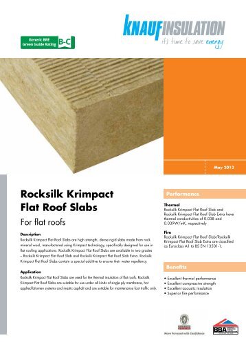 Rocksilk Krimpact Flat Roof Slabs - Knauf Insulation