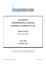 1. caractérisation du produit selon nf p 01-010 § 4.3 - Knauf Insulation