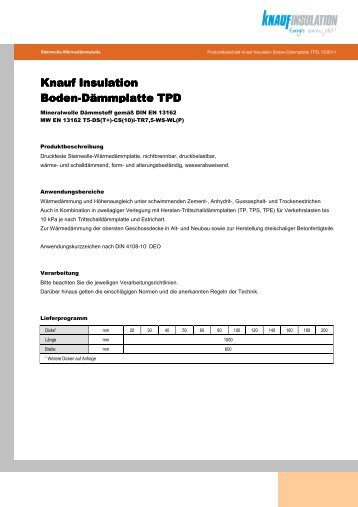 Knauf Insulation Boden-DÃ¤mmplatte TPD