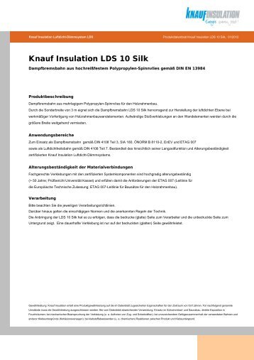 Knauf Insulation LDS 10 Silk