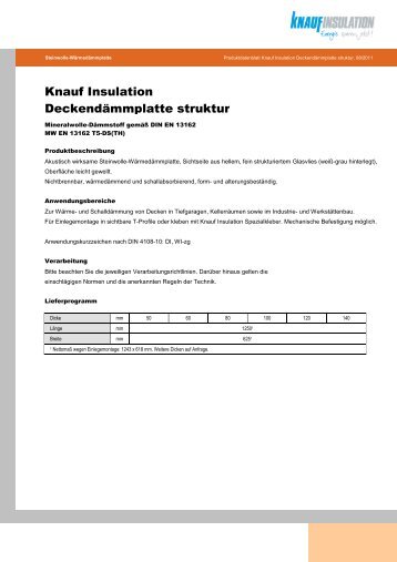 Knauf Insulation DeckendÃ¤mmplatte struktur