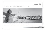 Technische Daten & Preise 2011/2012 | Reisemobile - Knaus