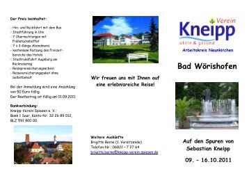 Flyer- Bad WÃ¶rishofen - Kneipp-Verein Spiesen eV