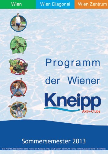 Programm der Wiener - Kneippbund