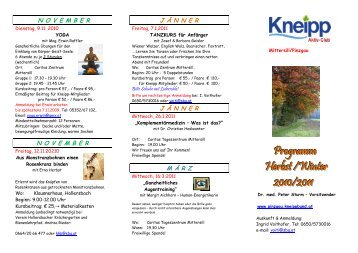 Programm Herbst/Winter 2010/2011 - Kneippbund