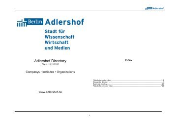 Adlershof Directory