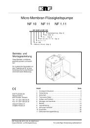 Micro-Membran-FlÃ¼ssigkeitspumpe NF 10 NF 11 ... - KNF Neuberger