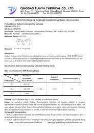 Specification of Sodium Carboxymethyl Cellulose Painting Grade