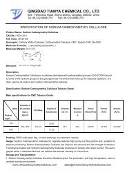 Specification of Sodium Carboxymethyl Cellulose Tabacco Grade