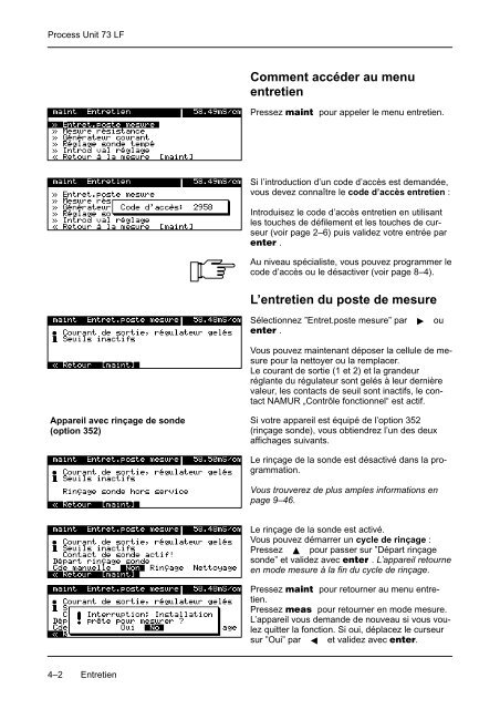 Mode d'emploi Process Unit 73 LF - Knick