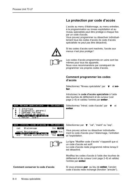 Mode d'emploi Process Unit 73 LF - Knick