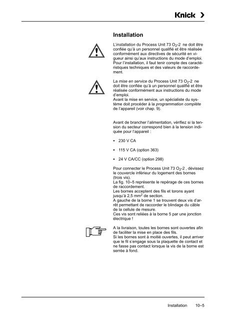 Process Unit 73 O2 -2 - Knick