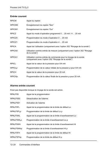 Process Unit 73 O2 -2 - Knick