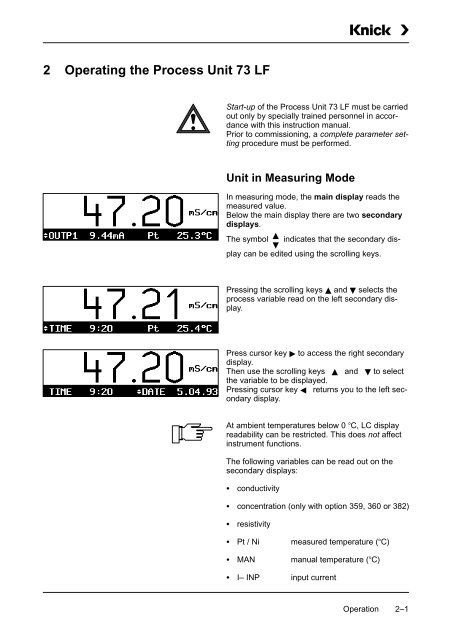 Process Unit 73 LF - Knick