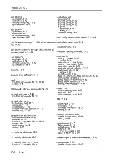 Process Unit 73 LF - Knick