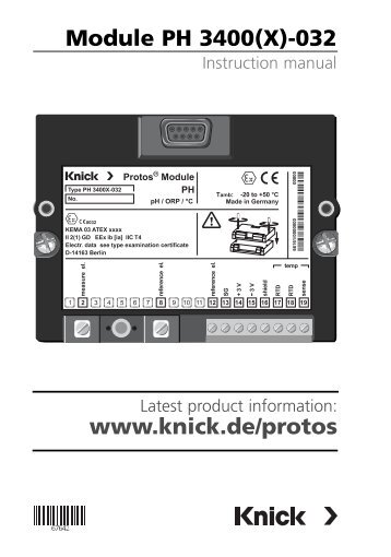 Module PH 3400(X)-032 - Knick Elektronische MeÃgerÃ¤te GmbH & Co.