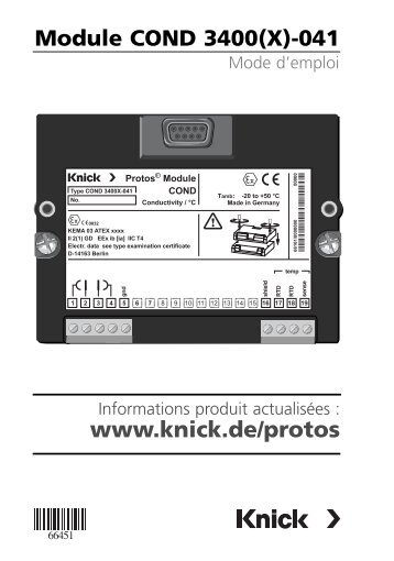 Module COND 3400(X)-041 - Knick Elektronische MeÃgerÃ¤te GmbH ...