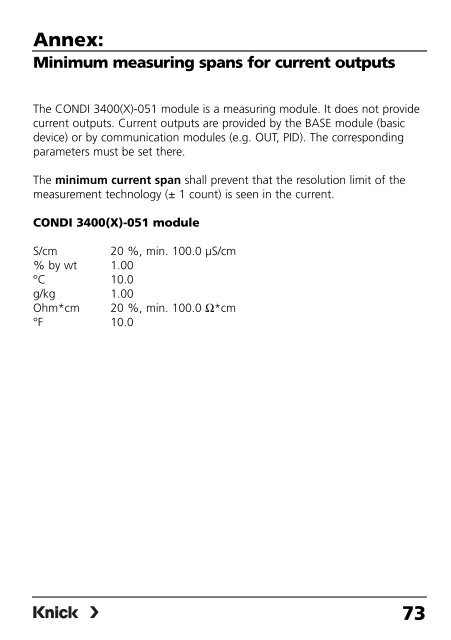 Parameter setting - Knick