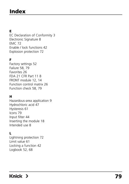 Parameter setting - Knick