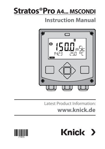 StratosÂ®Pro A4... MSCONDI Instruction Manual - Knick