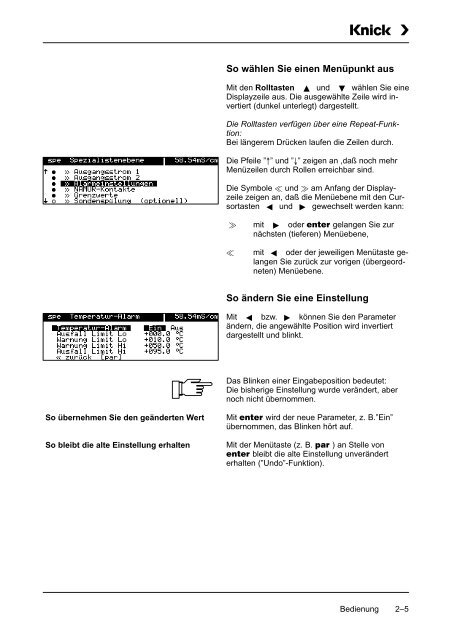 9 Die Meßmöglichkeiten der Process Unit 73 LF - Knick