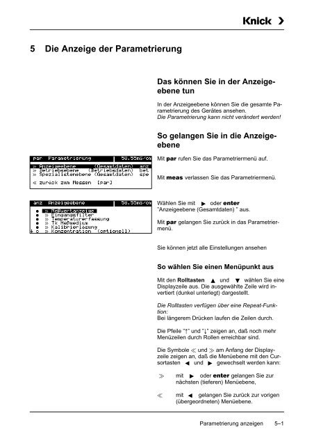 9 Die Meßmöglichkeiten der Process Unit 73 LF - Knick