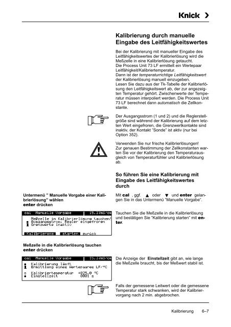 9 Die Meßmöglichkeiten der Process Unit 73 LF - Knick