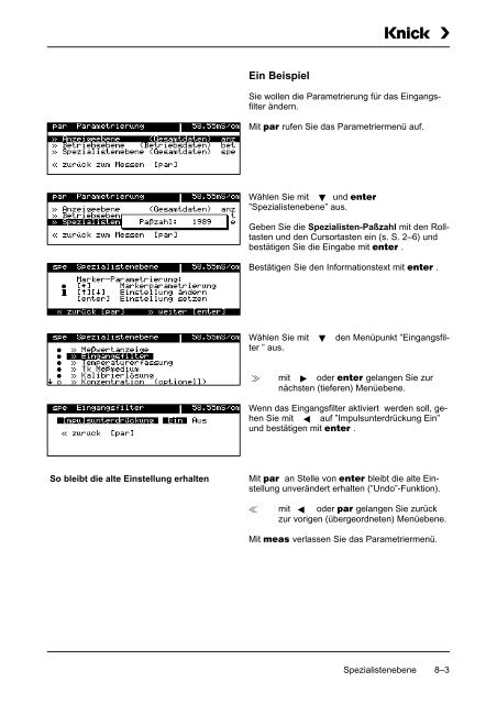 9 Die Meßmöglichkeiten der Process Unit 73 LF - Knick