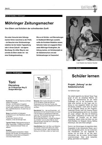 Eltern und SchÃ¼ler machen Zeitungen - Knickbein